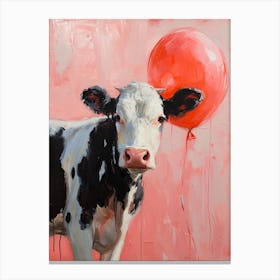 Cute Cow 2 With Balloon Canvas Print