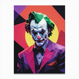 Joker Portrait Low Poly Geometric (11) Canvas Print