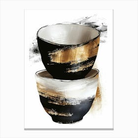 Bowls Of Gold And Black Canvas Print