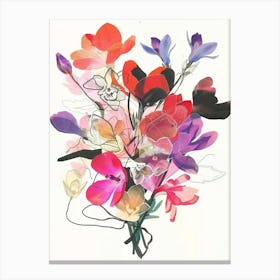 Cyclamen 1 Collage Flower Bouquet Canvas Print