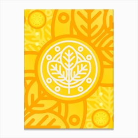 Geometric Abstract Glyph in Happy Yellow and Orange n.0071 Canvas Print