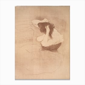Femme Qui Se Peigne, La Coiffure, Henri de Toulouse-Lautrec Canvas Print