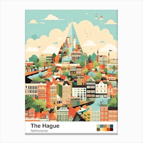 The Hague, Netherlands, Geometric Illustration 2 Poster Canvas Print