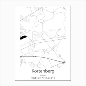 Kortenberg,Belgium Minimalist Map Canvas Print