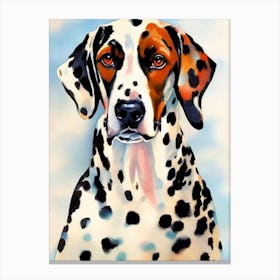 Dalmatian 2 Watercolour dog Canvas Print