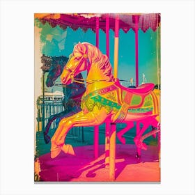 Carousel Horses Retro Photo 1 Canvas Print