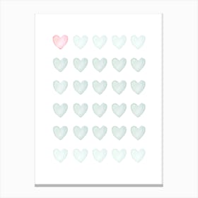Pastel Hearts Canvas Print