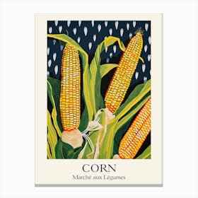 Marche Aux Legumes Corn Summer Illustration 4 Canvas Print