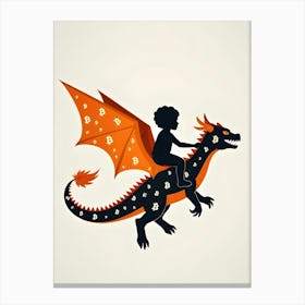 Child Riding A Dragon Canvas Print