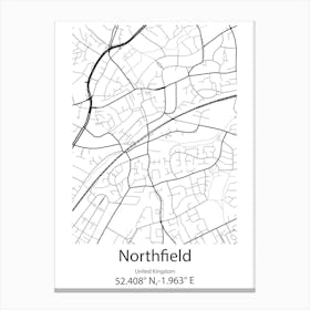 Northfield,United Kingdom Minimalist Map Stampe su tela