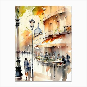 Watercolor Of Paris 2 Canvas Print