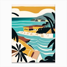 Angra Dos Reis Brazil Muted Pastel Tropical Destination Canvas Print