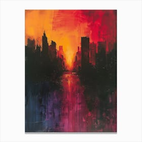 Sunset Over New York City Canvas Print