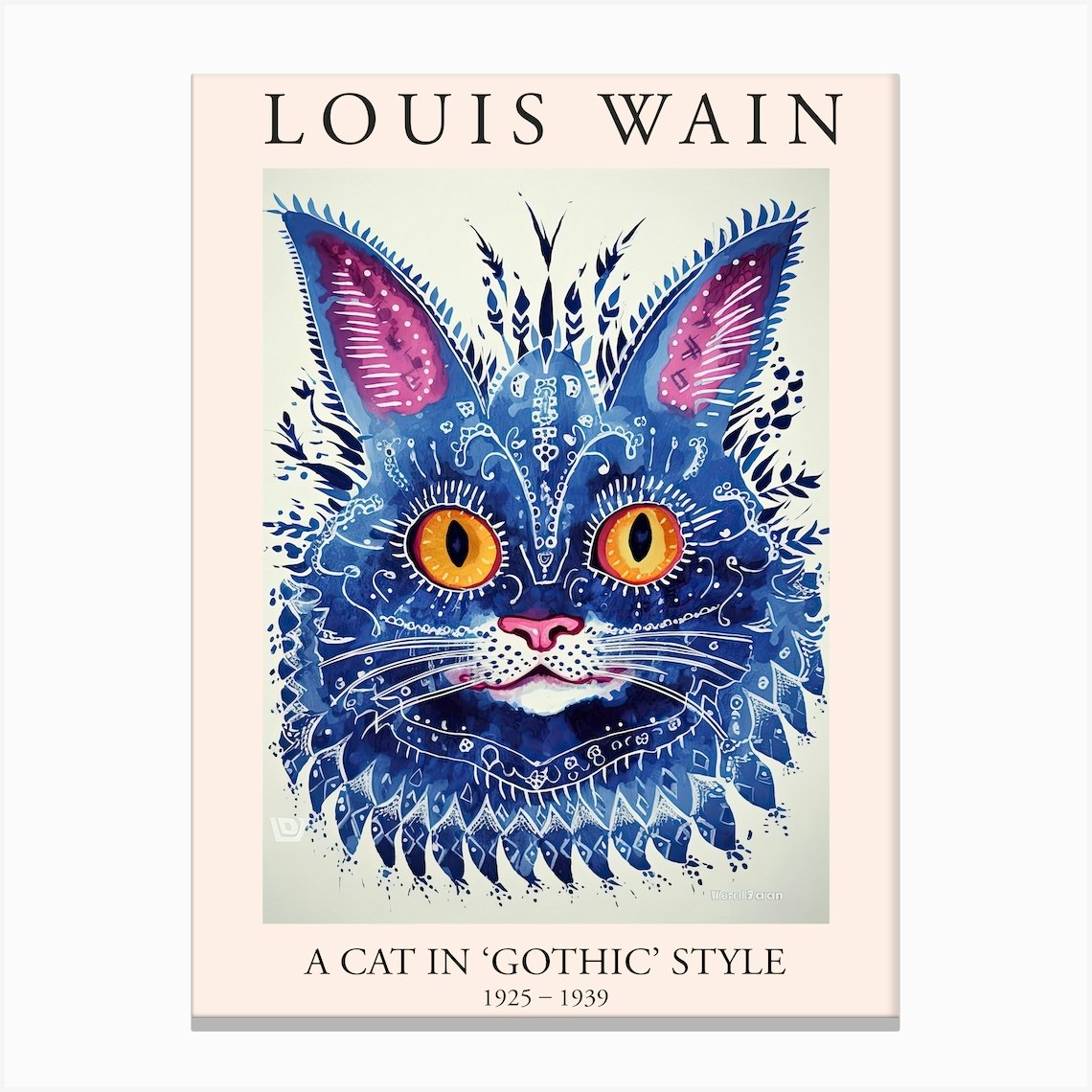  A Cat In The Gothic Style By Louis Wain Poster Canvas