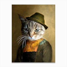 Little Fou The Cat Pet Portraits Canvas Print