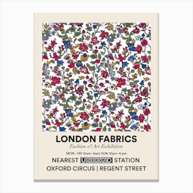 Poster Petalgrove London Fabrics Floral Pattern 1 Canvas Print
