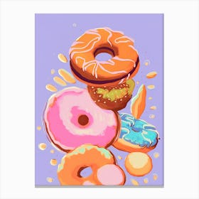 Colourful Donuts Illustration 6 Canvas Print