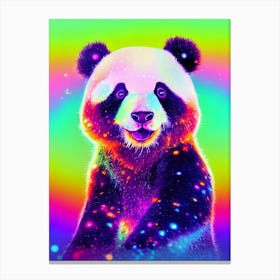 Neon Panda Bear Canvas Print