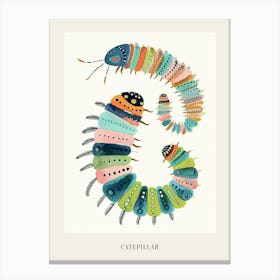 Colourful Insect Illustration Catepillar 1 Poster Canvas Print