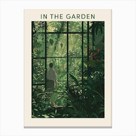 In The Garden Poster Green 2 Canvas Print