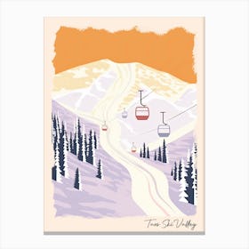 Poster Of Taos Ski Valley   New Mexico, Usa, Ski Resort Pastel Colours Illustration 0 Canvas Print