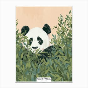 Giant Panda Hiding In Bushes Poster 2 Canvas Print