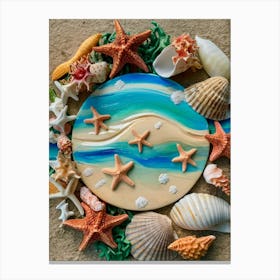 Sea Shells And Starfish Canvas Print