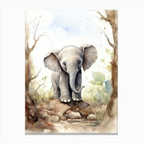 Elephant Painting Painting Watercolour 4 Canvas Print