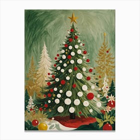 Joyful Christmas Trees Canvas Print