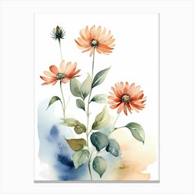 Flowers Watercolor Painting (1) Canvas Print