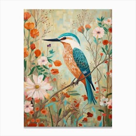 Kingfisher 1 Detailed Bird Painting Canvas Print