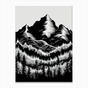 Mountains In The Snow Canvas Print