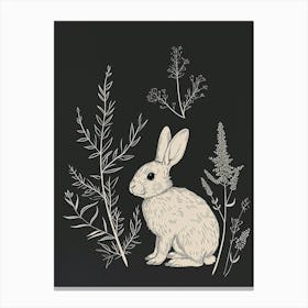 Mini Sable Rabbit Minimal Illustration 3 Canvas Print