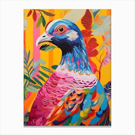 Colourful Bird Painting Grouse 3 Canvas Print