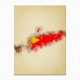 East Timor Flag Vintage Canvas Print