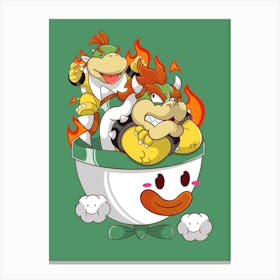 Dad And Son Bowser Canvas Print