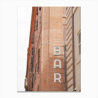 Bar Sign In Rome Canvas Print