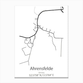 Ahrensfelde,Germany Minimalist Map Canvas Print