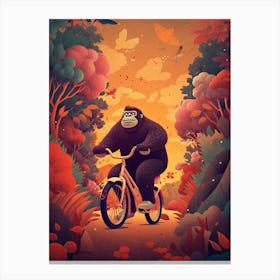 Riding A Bike Gorrila Art 2 Canvas Print