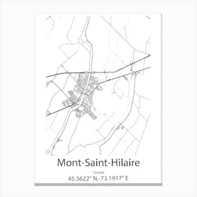 Mont Saint Hilaire,Canada Minimalist Map Canvas Print