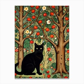 Black Cat In A Tree William Morris Canvas Print