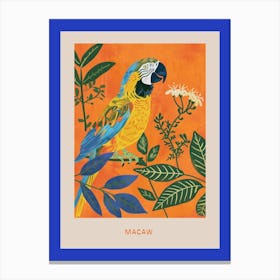 Spring Birds Poster Macaw 3 Canvas Print