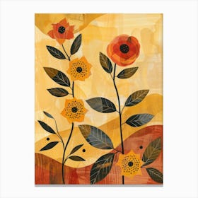 Orange And Yellow Flowers Canvas Print