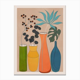 Modern Minimalist Abstract Vases 1 Canvas Print