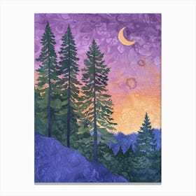 Sunset In The Pines Canvas Print