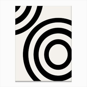 Mid Century Modern Abstract Arches Black And White Canvas Print