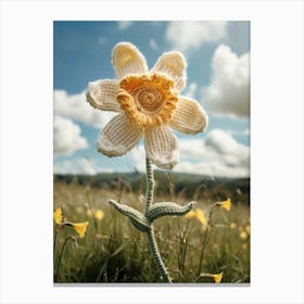 Daffodil Knitted In Crochet 1 Canvas Print