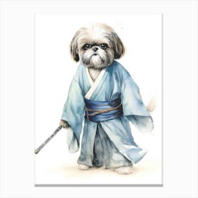 Shih Tzu Dog As A Jedi 4 Canvas Print