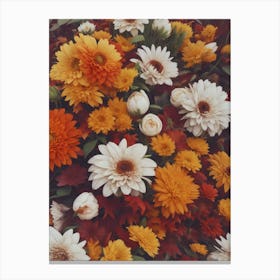 Beautiful Autumn Flowers Canvas Print