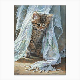 Kitten Peeking Out Canvas Print